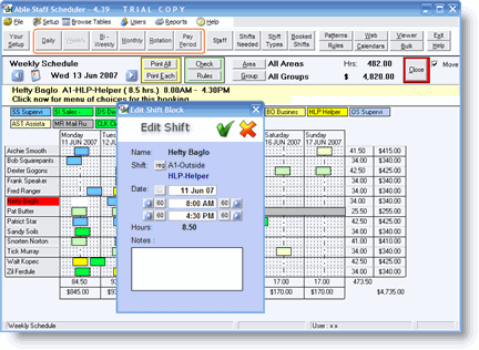 Able Staff Scheduler Screenshot